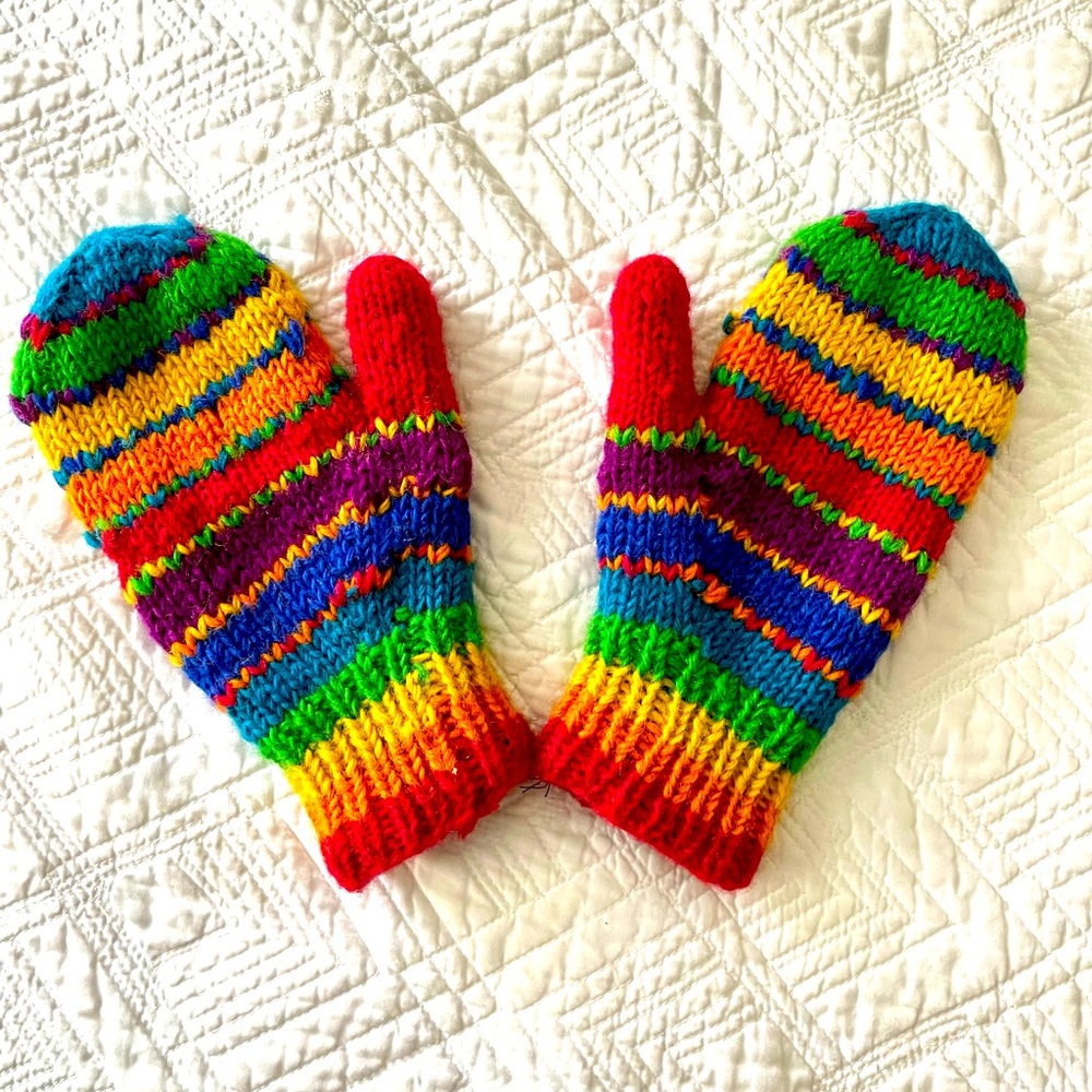 Rainbow 🌈 Handmade Mittens